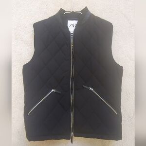 Zara Black Quilted Vest
